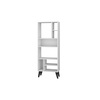 Manhattan Comfort Warren Tall Bookcase 1.0, White with Black Feet 178AMC205